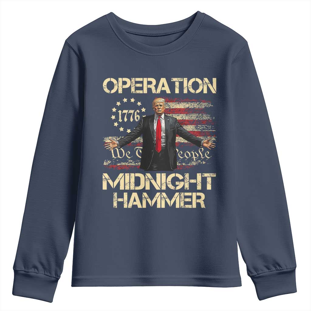 Operation Midnight Hammer Youth Sweatshirt We The People 1776 American Flag TS02 Navy Print Your Wear