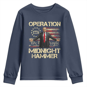 Operation Midnight Hammer Youth Sweatshirt We The People 1776 American Flag TS02 Navy Print Your Wear