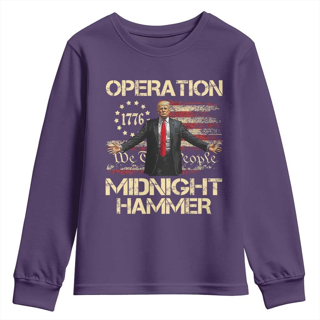 Operation Midnight Hammer Youth Sweatshirt We The People 1776 American Flag TS02 Purple Print Your Wear