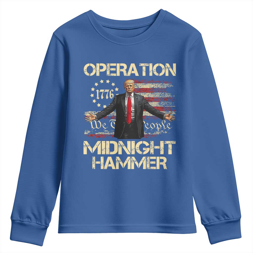 Operation Midnight Hammer Youth Sweatshirt We The People 1776 American Flag TS02 Royal Blue Print Your Wear