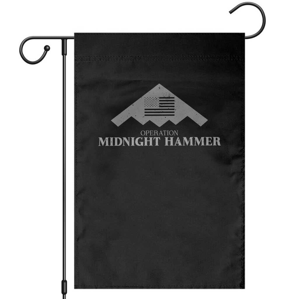 Operation Midnight Hammer Garden Flag Stealth Patriot TS02 Black Print Your Wear