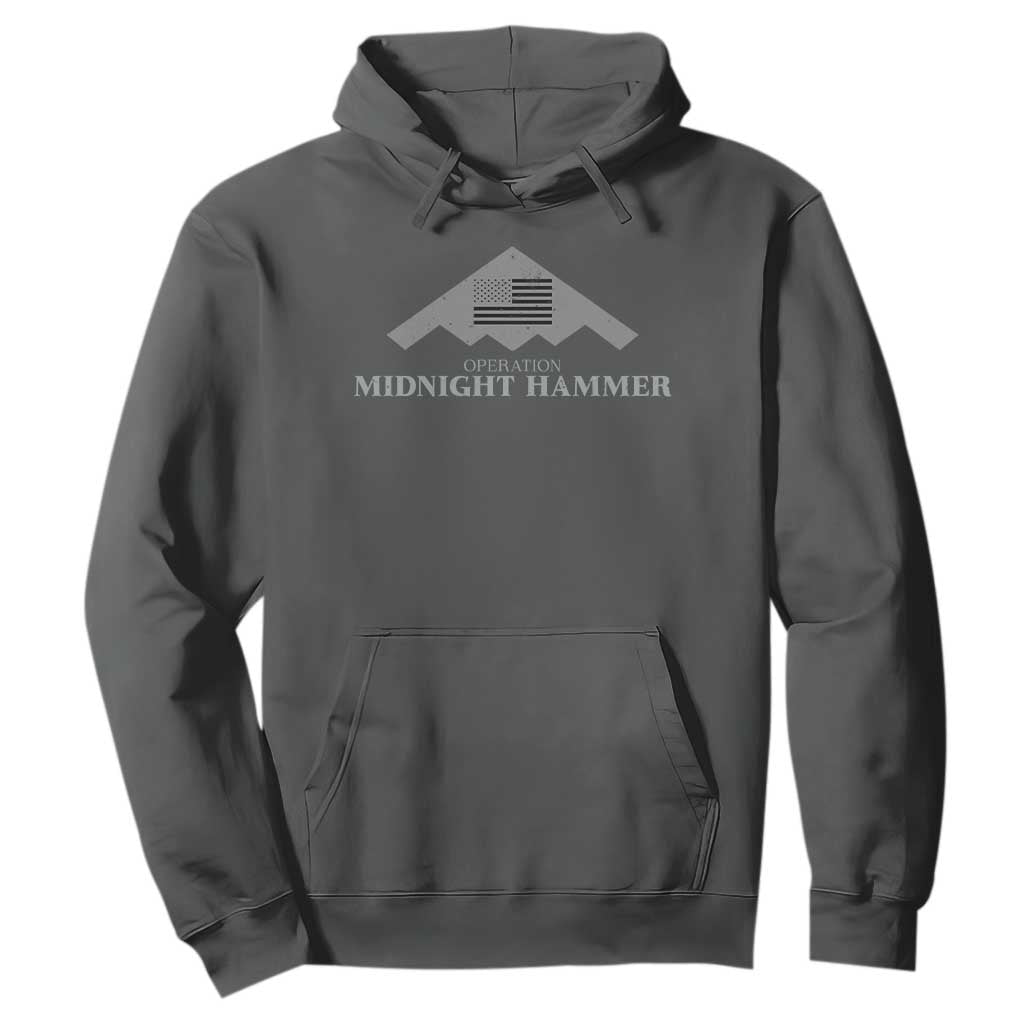 Operation Midnight Hammer Hoodie Stealth Patriot TS02 Dark Heather Print Your Wear