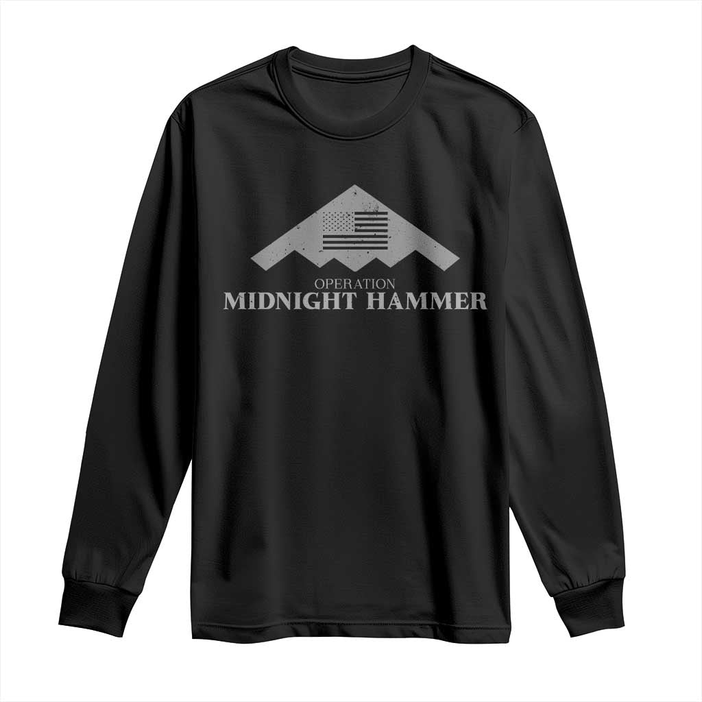 Operation Midnight Hammer Long Sleeve Shirt Stealth Patriot TS02 Black Print Your Wear
