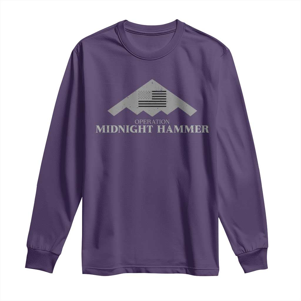 Operation Midnight Hammer Long Sleeve Shirt Stealth Patriot TS02 Purple Print Your Wear