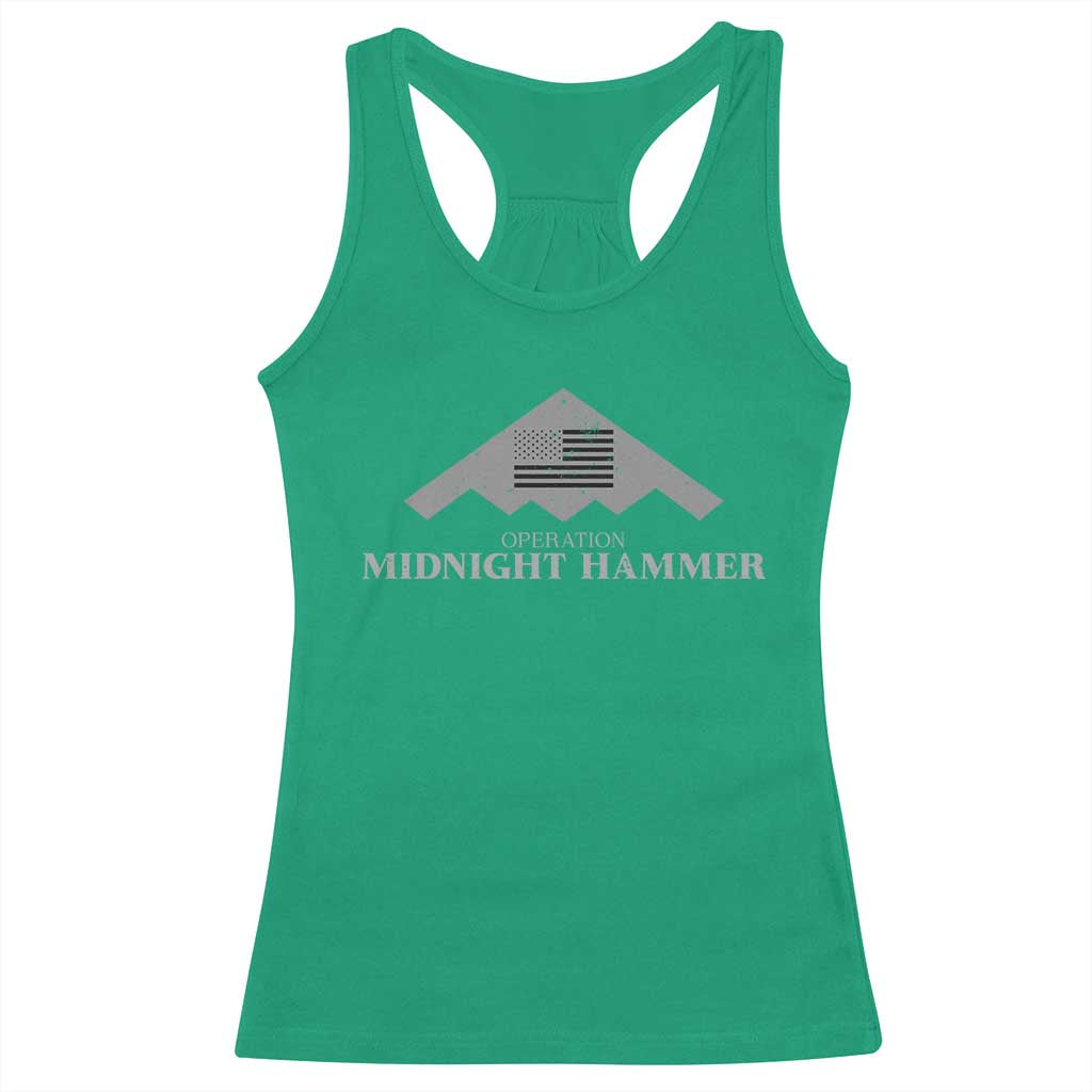 Operation Midnight Hammer Racerback Tank Top Stealth Patriot TS02 Irish Green Print Your Wear