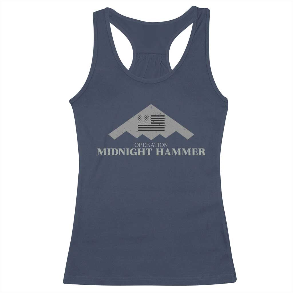 Operation Midnight Hammer Racerback Tank Top Stealth Patriot TS02 Navy Print Your Wear