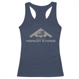 Operation Midnight Hammer Racerback Tank Top Stealth Patriot TS02 Navy Print Your Wear