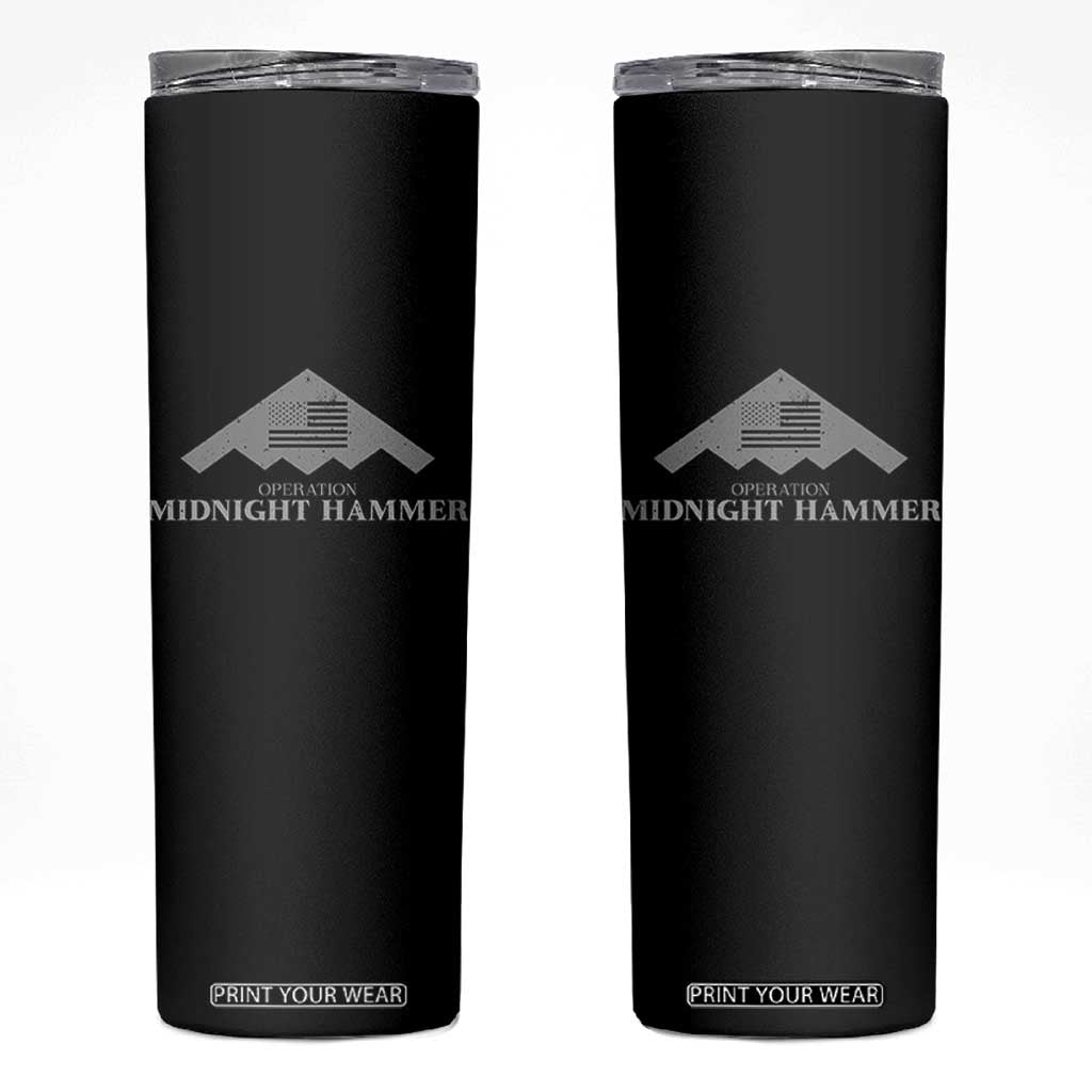 Operation Midnight Hammer Skinny Tumbler Stealth Patriot TS02 Black Print Your Wear