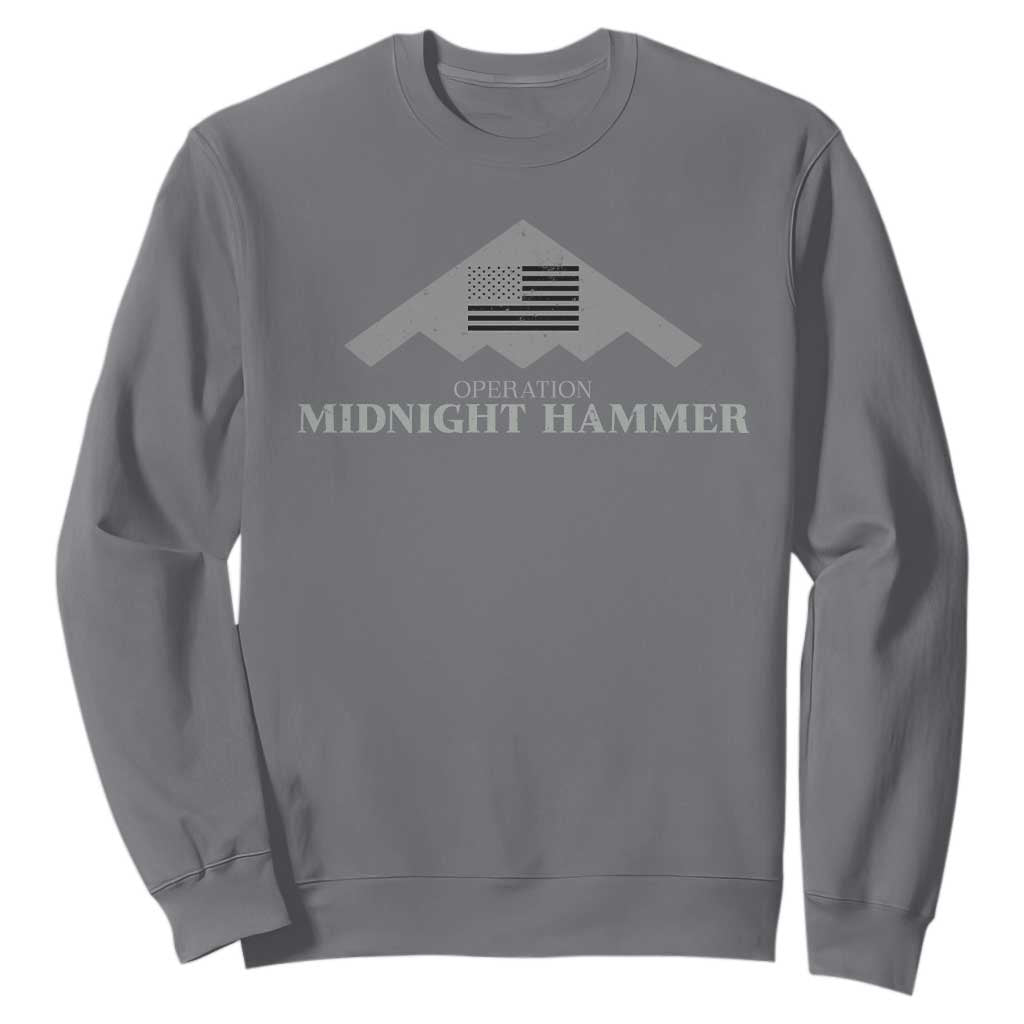 Operation Midnight Hammer Sweatshirt Stealth Patriot TS02 Charcoal Print Your Wear