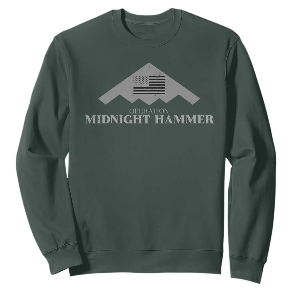 Operation Midnight Hammer Sweatshirt Stealth Patriot TS02 Dark Forest Green Print Your Wear