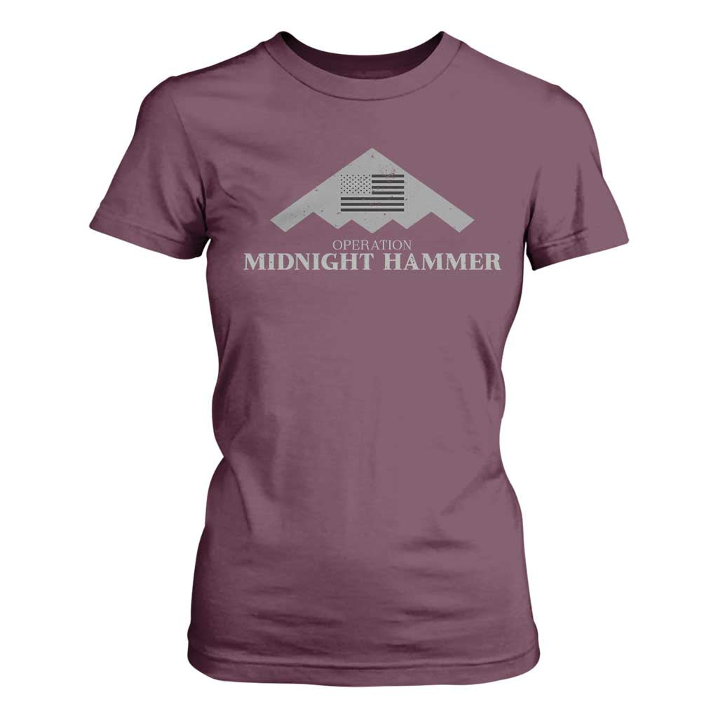 Operation Midnight Hammer T Shirt For Women Stealth Patriot TS02 Maroon Print Your Wear