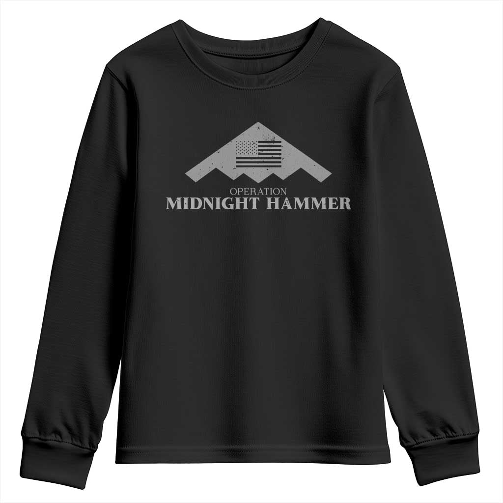 Operation Midnight Hammer Youth Sweatshirt Stealth Patriot TS02 Black Print Your Wear
