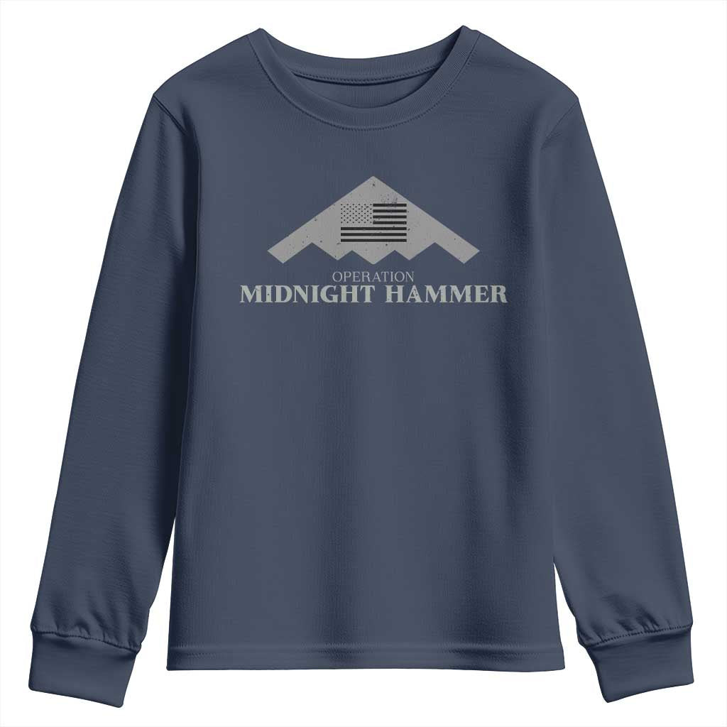 Operation Midnight Hammer Youth Sweatshirt Stealth Patriot TS02 Navy Print Your Wear