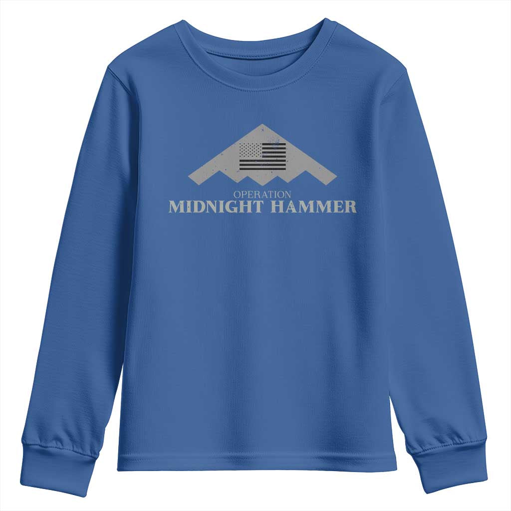 Operation Midnight Hammer Youth Sweatshirt Stealth Patriot TS02 Royal Blue Print Your Wear