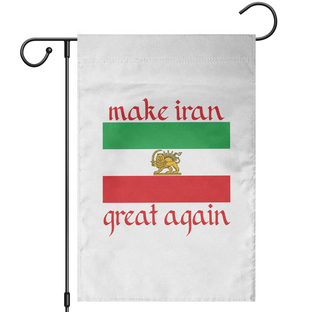 Make Iran Great Again Garden Flag Vintage Lion and Sun Flag Patriotic Iranian Pride TS02 White Print Your Wear