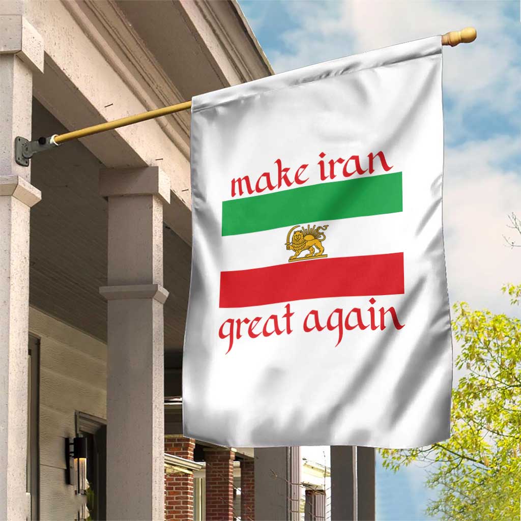 Make Iran Great Again Garden Flag Vintage Lion and Sun Flag Patriotic Iranian Pride TS02 Print Your Wear