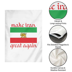 Make Iran Great Again Garden Flag Vintage Lion and Sun Flag Patriotic Iranian Pride TS02 Print Your Wear