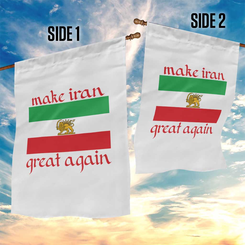 Make Iran Great Again Garden Flag Vintage Lion and Sun Flag Patriotic Iranian Pride TS02 Print Your Wear
