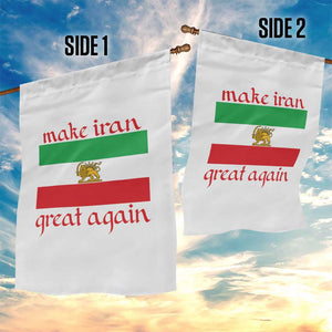 Make Iran Great Again Garden Flag Vintage Lion and Sun Flag Patriotic Iranian Pride TS02 Print Your Wear