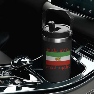 Make Iran Great Again Flip Straw Tumbler Vintage Lion and Sun Flag Patriotic Iranian Pride TS02 Print Your Wear