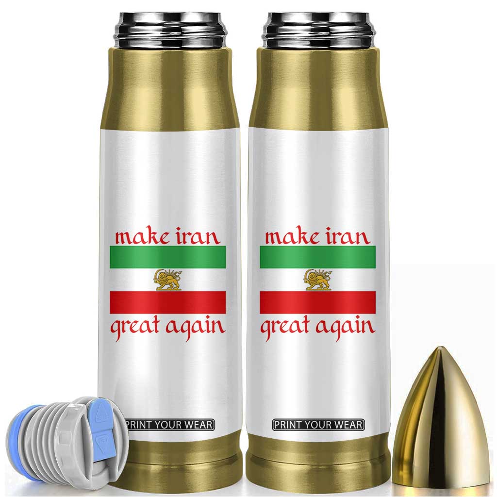 Make Iran Great Again Bullet Tumbler Vintage Lion and Sun Flag Patriotic Iranian Pride TS02 White Print Your Wear