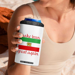 Make Iran Great Again 4 in 1 Can Cooler Tumbler Vintage Lion and Sun Flag Patriotic Iranian Pride TS02 Print Your Wear