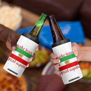 Make Iran Great Again 4 in 1 Can Cooler Tumbler Vintage Lion and Sun Flag Patriotic Iranian Pride TS02 Print Your Wear