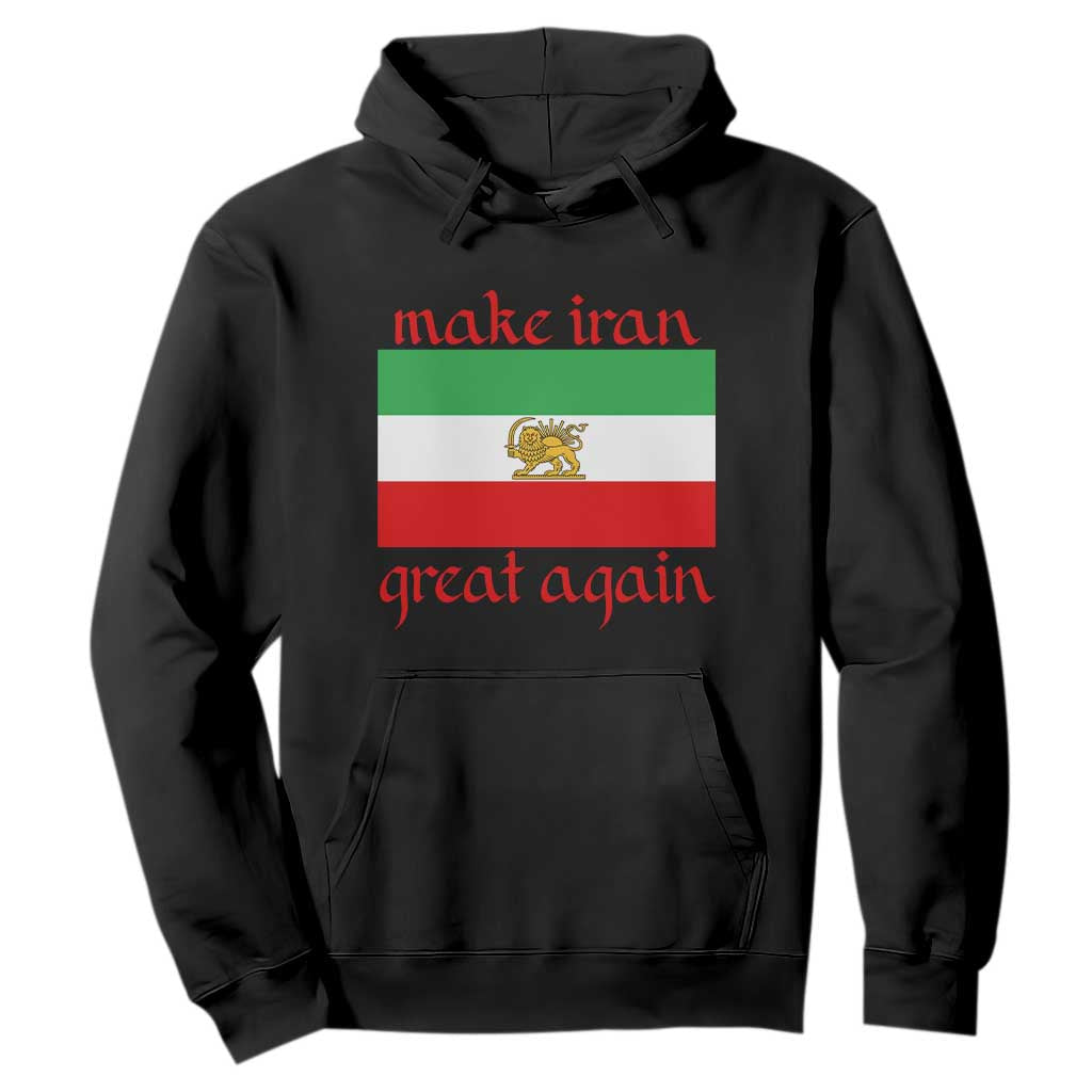 Make Iran Great Again Hoodie Vintage Lion and Sun Flag Patriotic Iranian Pride TS02 Black Print Your Wear