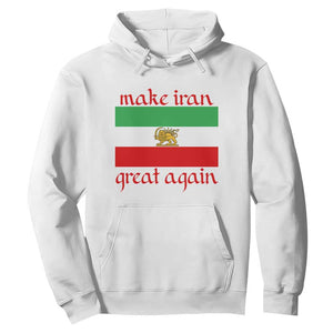 Make Iran Great Again Hoodie Vintage Lion and Sun Flag Patriotic Iranian Pride TS02 White Print Your Wear