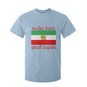 Make Iran Great Again T Shirt For Kid Vintage Lion and Sun Flag Patriotic Iranian Pride TS02 Light Blue Print Your Wear