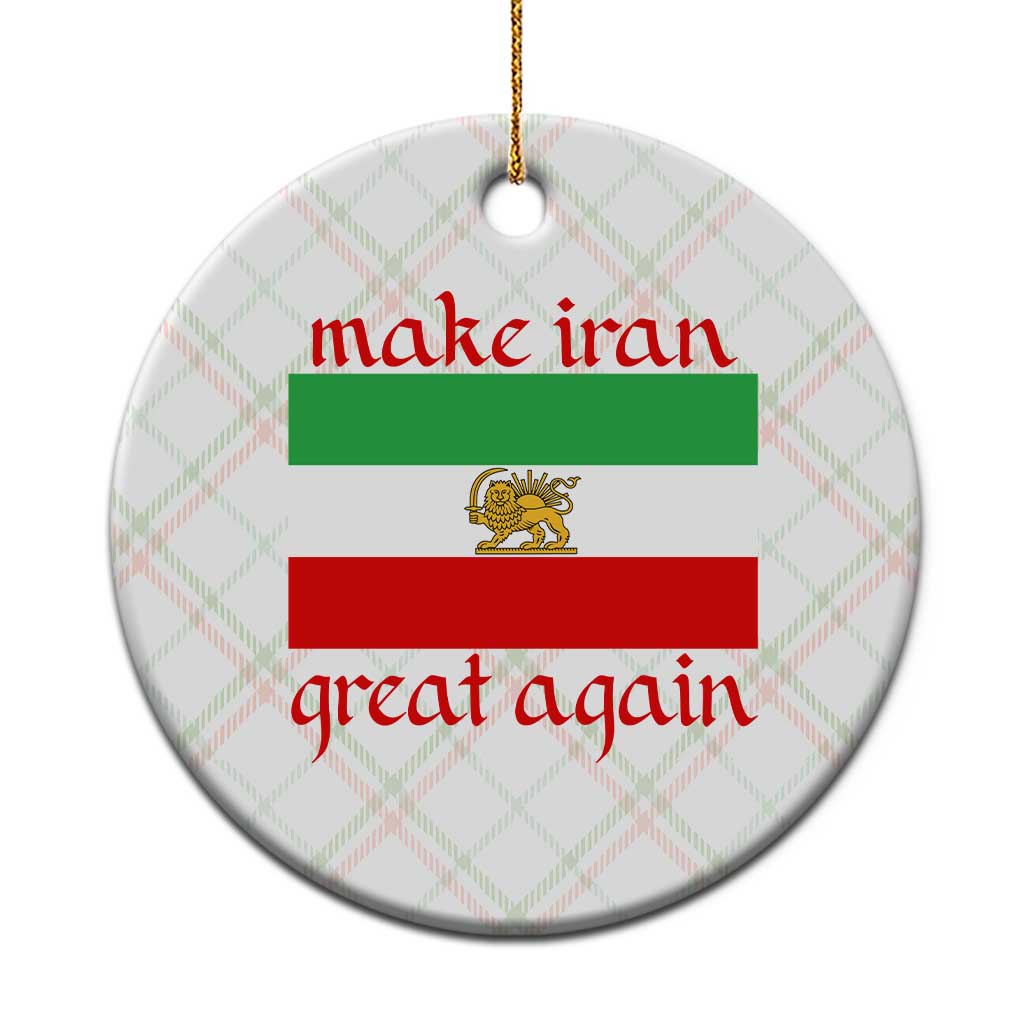 Make Iran Great Again Ceramic Ornament Vintage Lion and Sun Flag Patriotic Iranian Pride TS02 1pc Christmas Plaid Print Your Wear