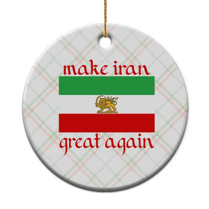 Make Iran Great Again Ceramic Ornament Vintage Lion and Sun Flag Patriotic Iranian Pride TS02 1pc Christmas Plaid Print Your Wear