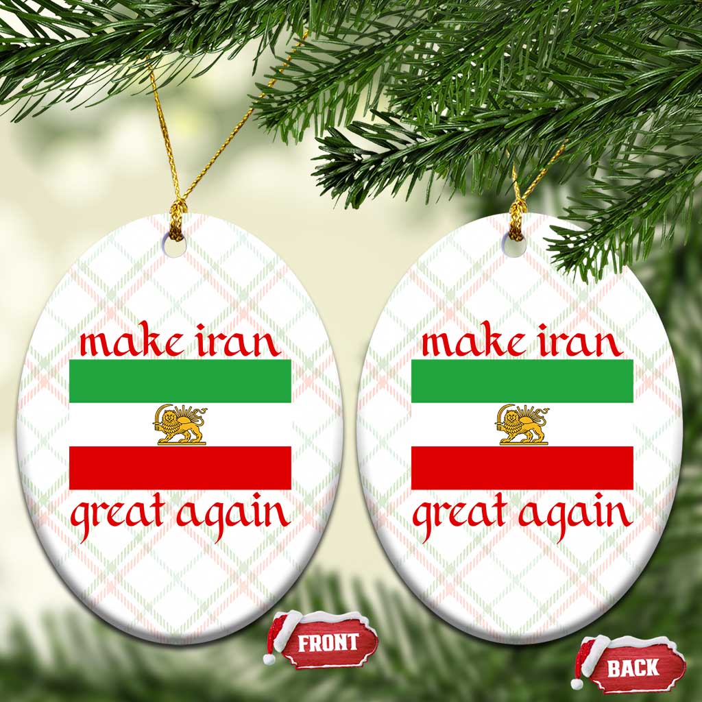 Make Iran Great Again Ceramic Ornament Vintage Lion and Sun Flag Patriotic Iranian Pride TS02 Print Your Wear