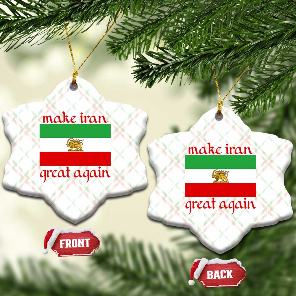 Make Iran Great Again Ceramic Ornament Vintage Lion and Sun Flag Patriotic Iranian Pride TS02 Print Your Wear