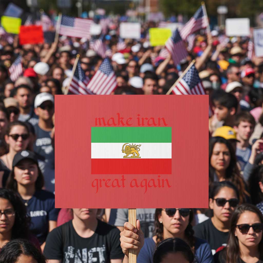 Make Iran Great Again Protest Sign Vintage Lion and Sun Flag Patriotic Iranian Pride TS02 Horizontal 18