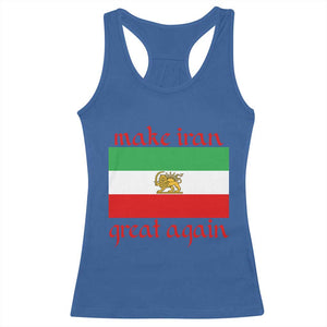 Make Iran Great Again Racerback Tank Top Vintage Lion and Sun Flag Patriotic Iranian Pride TS02 Royal Blue Print Your Wear
