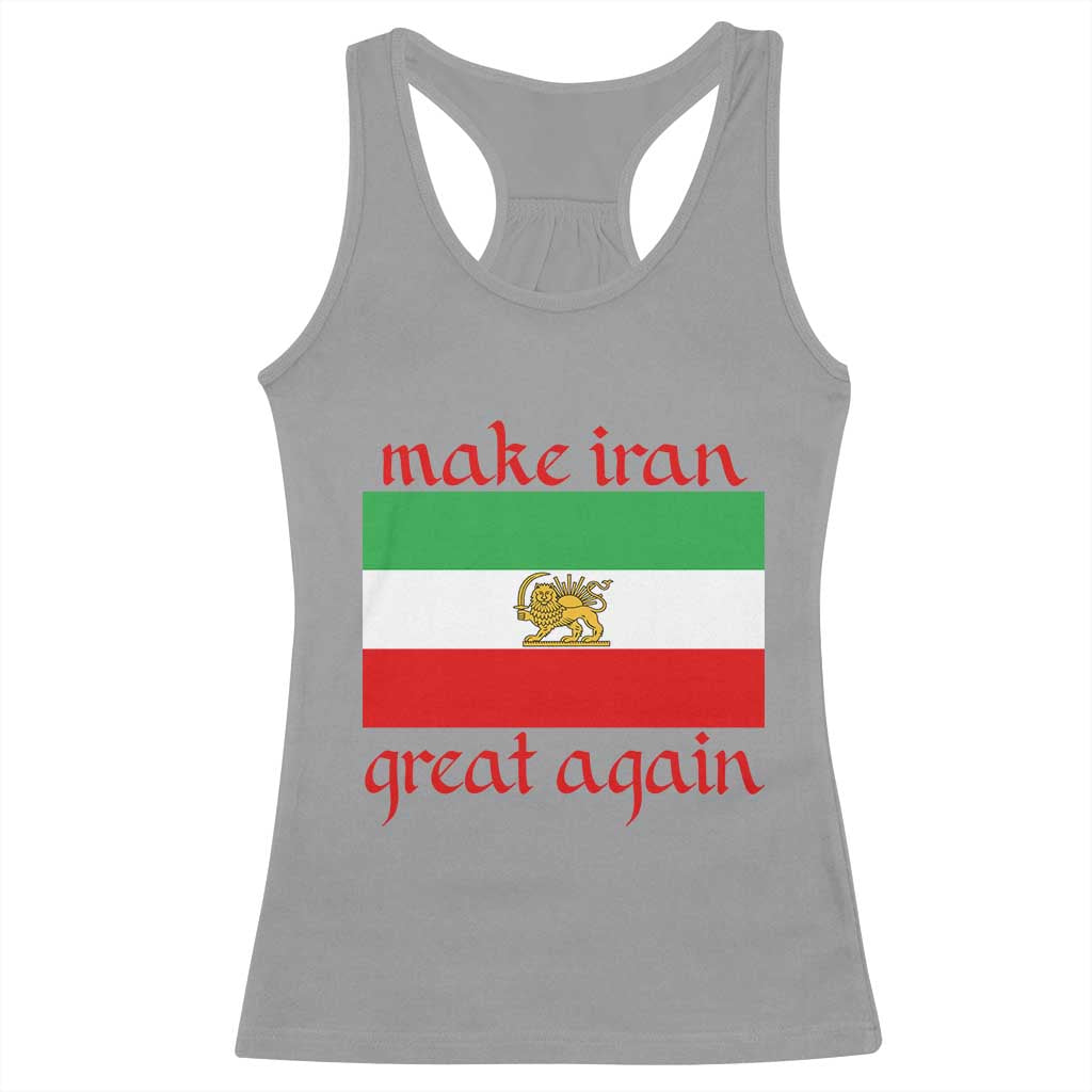 Make Iran Great Again Racerback Tank Top Vintage Lion and Sun Flag Patriotic Iranian Pride TS02 Sport Gray Print Your Wear