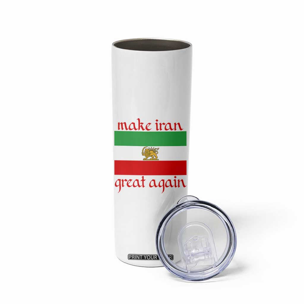 Make Iran Great Again Skinny Tumbler Vintage Lion and Sun Flag Patriotic Iranian Pride TS02 Print Your Wear