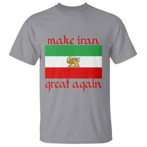Make Iran Great Again T Shirt Vintage Lion and Sun Flag Patriotic Iranian Pride TS02 Sport Gray Print Your Wear