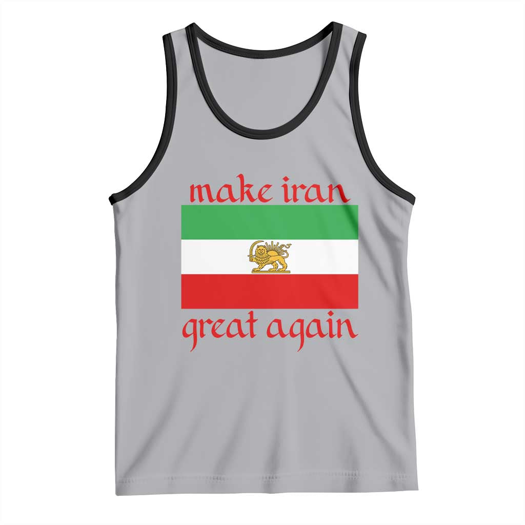 Make Iran Great Again Tank Top Vintage Lion and Sun Flag Patriotic Iranian Pride TS02 Athletic Heather Black Print Your Wear