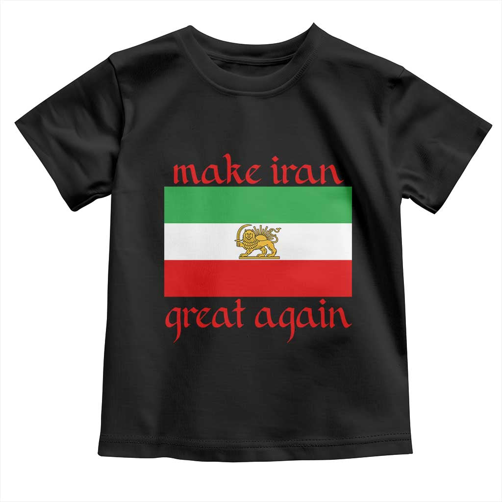 Make Iran Great Again Toddler T Shirt Vintage Lion and Sun Flag Patriotic Iranian Pride TS02 Black Print Your Wear