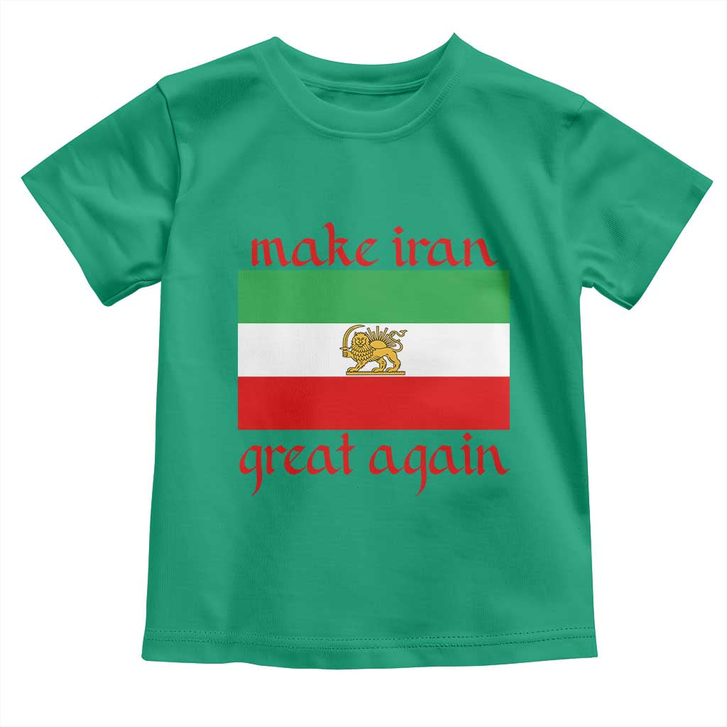 Make Iran Great Again Toddler T Shirt Vintage Lion and Sun Flag Patriotic Iranian Pride TS02 Irish Green Print Your Wear