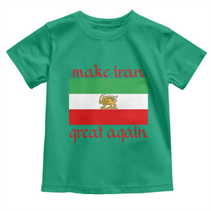 Make Iran Great Again Toddler T Shirt Vintage Lion and Sun Flag Patriotic Iranian Pride TS02 Irish Green Print Your Wear