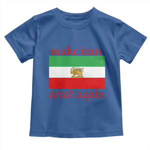 Make Iran Great Again Toddler T Shirt Vintage Lion and Sun Flag Patriotic Iranian Pride TS02 Royal Blue Print Your Wear