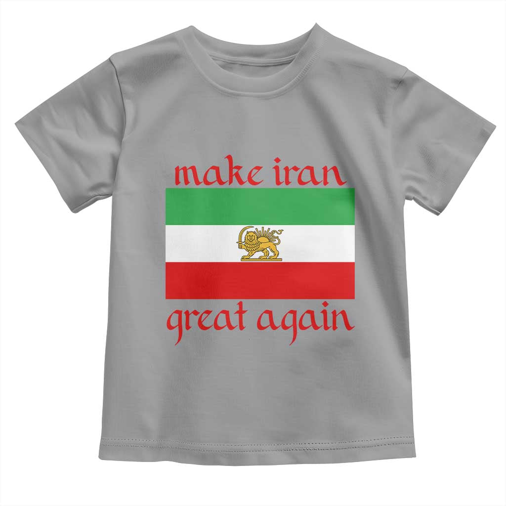 Make Iran Great Again Toddler T Shirt Vintage Lion and Sun Flag Patriotic Iranian Pride TS02 Sport Gray Print Your Wear