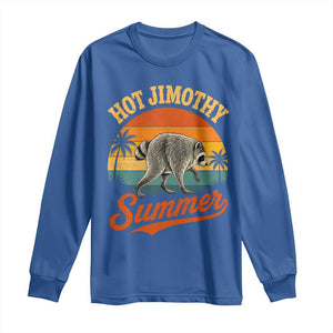 Hot Jimothy Summer Retro Sunset Beach Graphic Long Sleeve Shirt Funny Viral Seattle Raccoon Meme