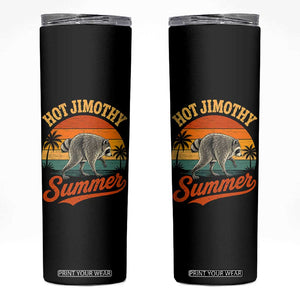 Hot Jimothy Summer Retro Sunset Beach Graphic Skinny Tumbler Funny Viral Seattle Raccoon Meme
