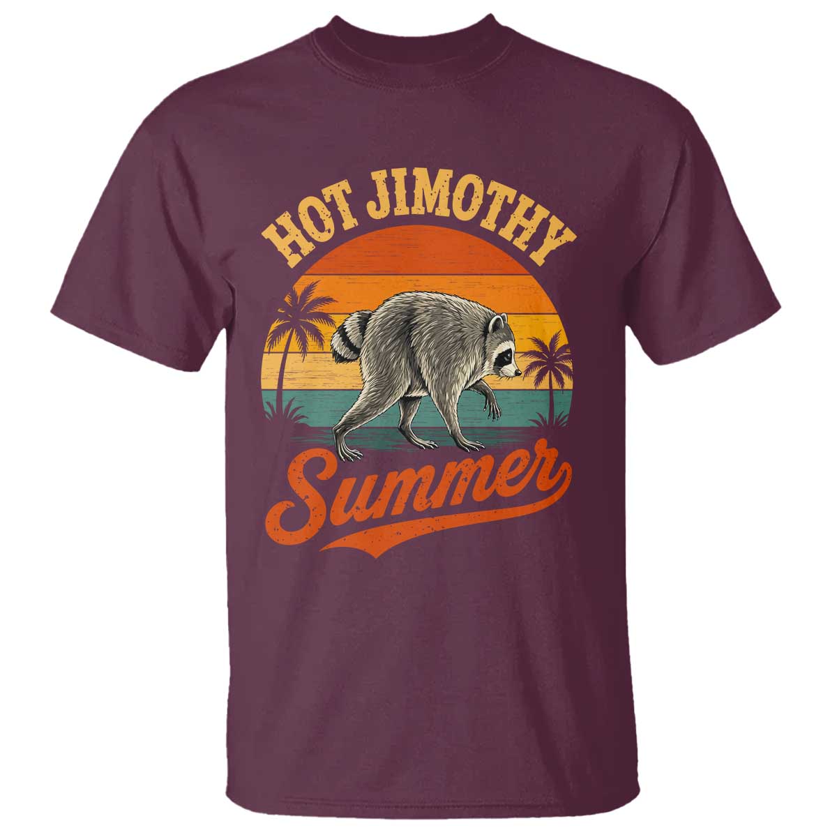 Hot Jimothy Summer Retro Sunset Beach Graphic T Shirt Funny Viral Seattle Raccoon Meme