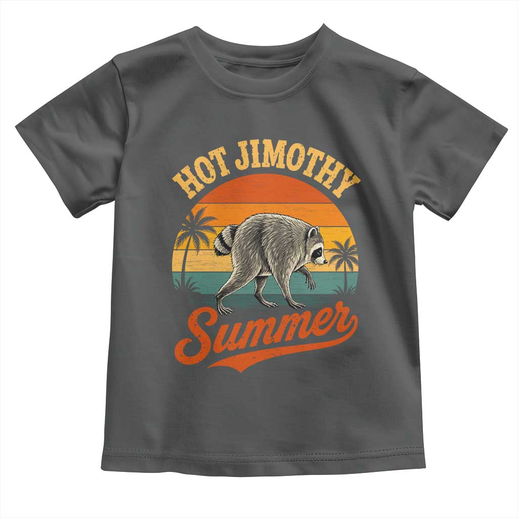 Hot Jimothy Summer Retro Sunset Beach Graphic Toddler T Shirt Funny Viral Seattle Raccoon Meme