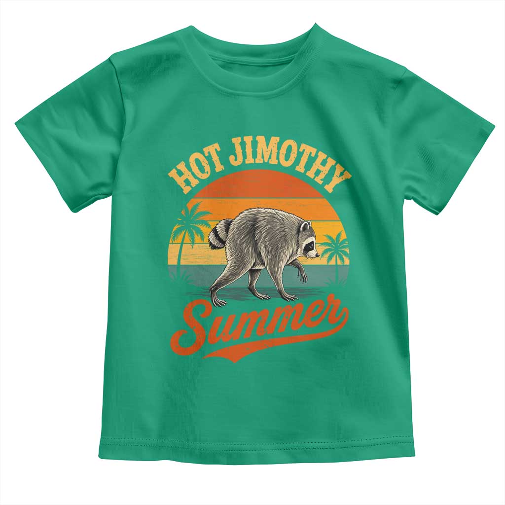 Hot Jimothy Summer Retro Sunset Beach Graphic Toddler T Shirt Funny Viral Seattle Raccoon Meme